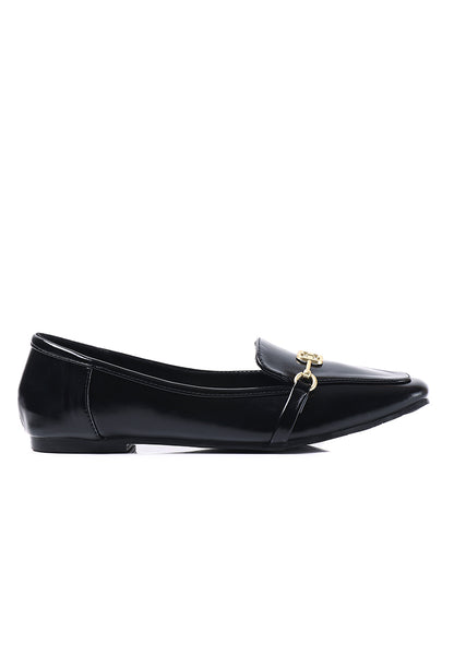 Odette Comfy Fit Footbed Microfiber Leather Loafers In Black