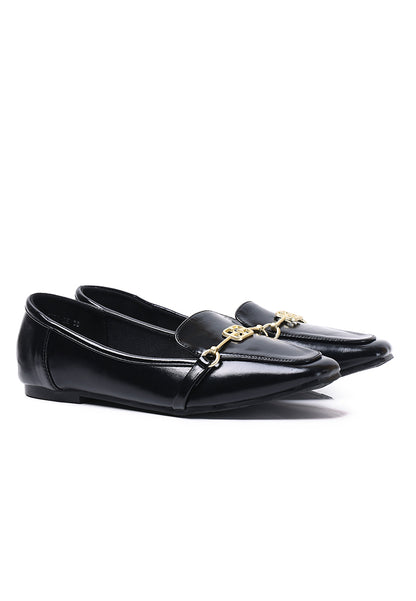 Odette Comfy Fit Footbed Microfiber Leather Loafers In Black