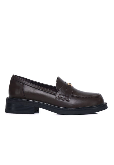Sabine Comfy Fit Footbed Microfiber Leather Loafers In Coffee