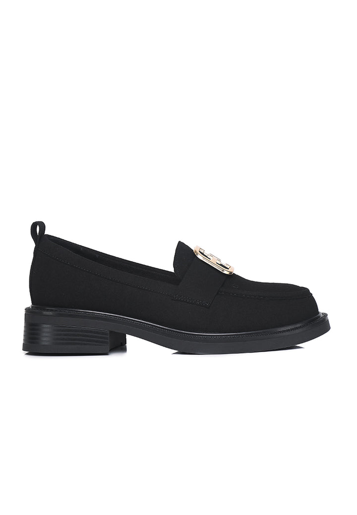 Eclipse Comfy Fit Footbed Microfiber Leather Loafers In Black
