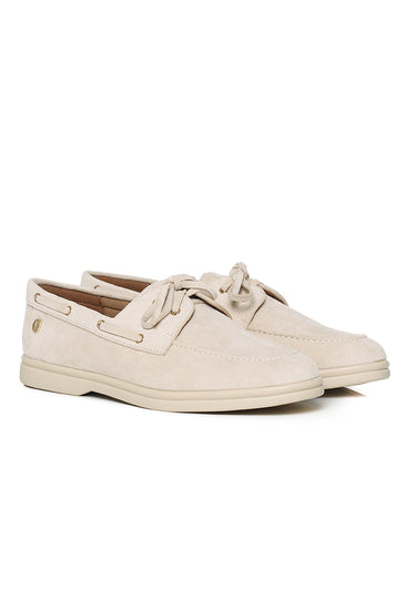 Gelato Comfy Fit Footbed Microfiber Leather Loafers In Beige