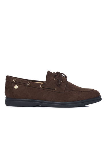 Gelato Comfy Fit Footbed Microfiber Leather Loafers In Coffee
