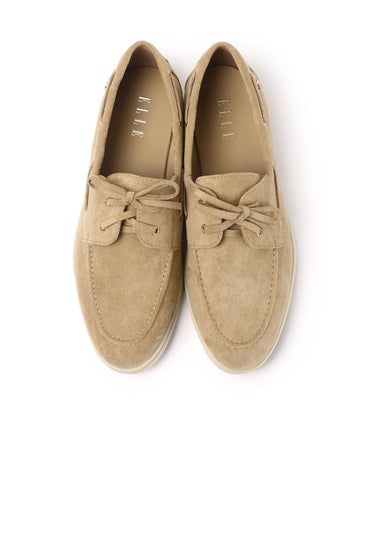 Gelato Comfy Fit Footbed Microfiber Leather Loafers In Khaki