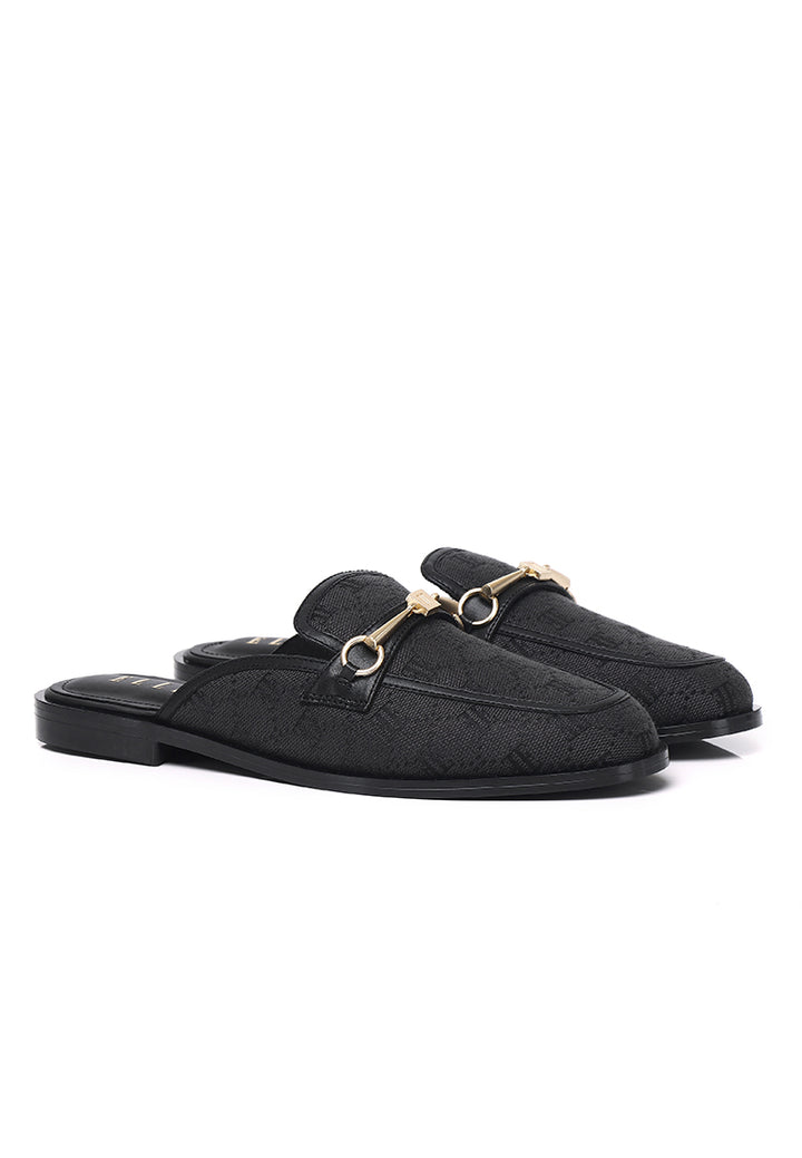 Charlot Slip-On Comfy Fit Footbed Microfiber Leather Loafers In Black – alternate view