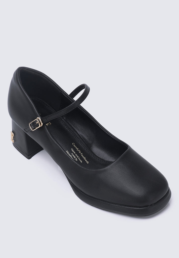Denise Comfy Fit Footbed Microfiber Leather Mary Jane In Black – alternate view