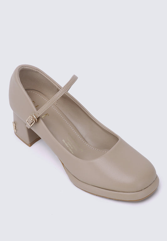 Denise Comfy Fit Footbed Microfiber Leather Mary Jane In Camel