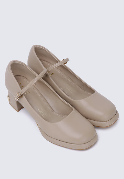 Denise Comfy Fit Footbed Microfiber Leather Mary Jane In Camel