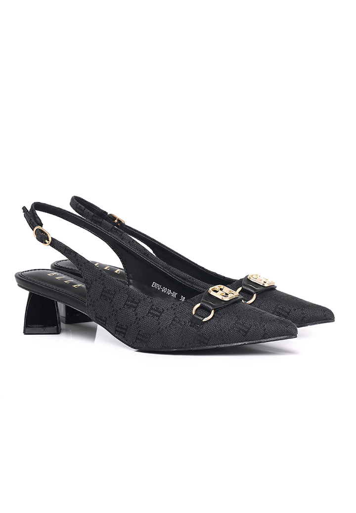 Esme Comfy Fit Footbed Microfiber Leather Pumps In Black – alternate view