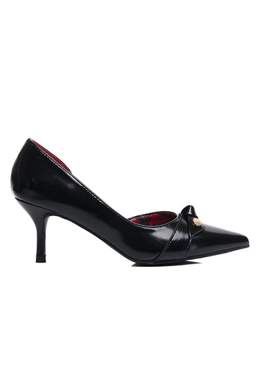 Felice Comfy Fit Footbed Microfiber Leather Pumps In Black