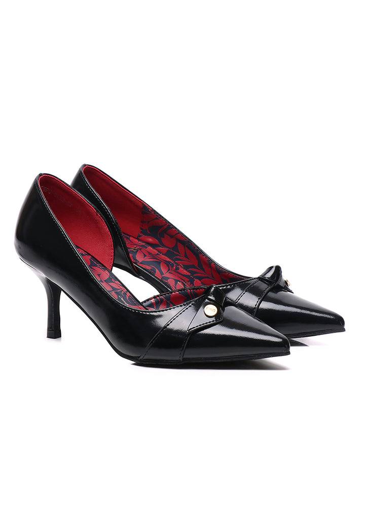 Felice Comfy Fit Footbed Microfiber Leather Pumps In Black – alternate view