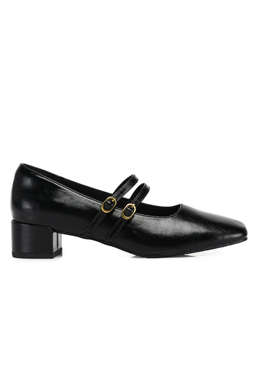 Lena Comfy Fit Footbed Microfiber Leather Pumps In Black
