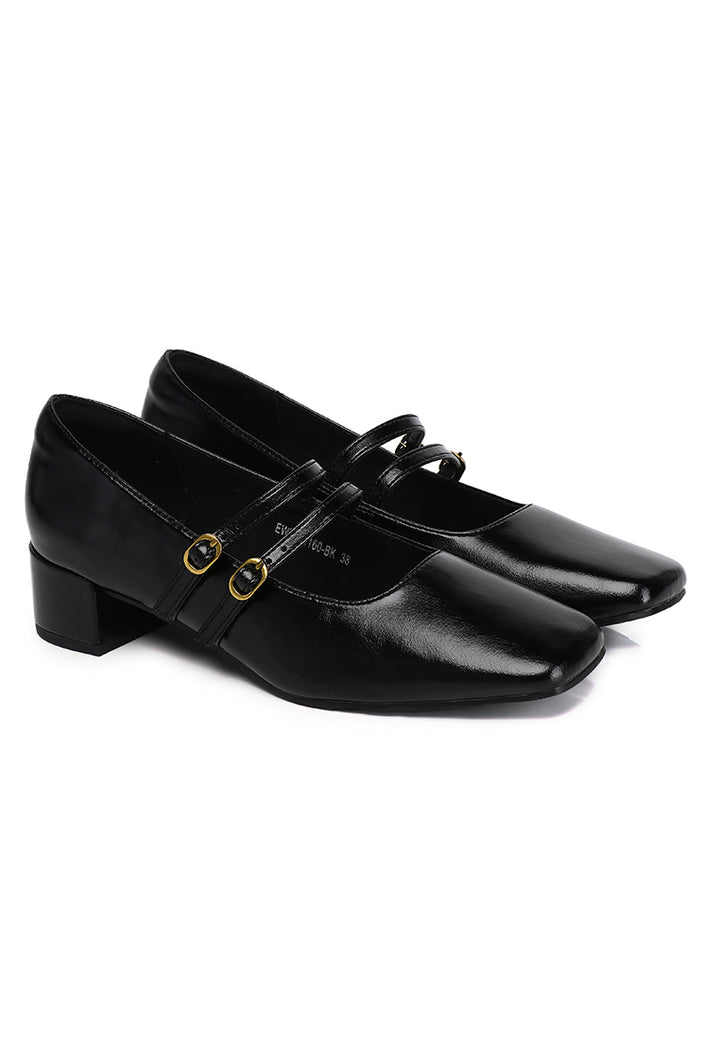 Lena Comfy Fit Footbed Microfiber Leather Pumps In Black – alternate view
