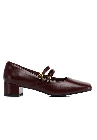 Lena Comfy Fit Footbed Microfiber Leather Pumps In Maroon
