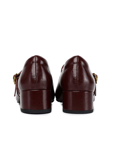 Lena Comfy Fit Footbed Microfiber Leather Pumps In Maroon