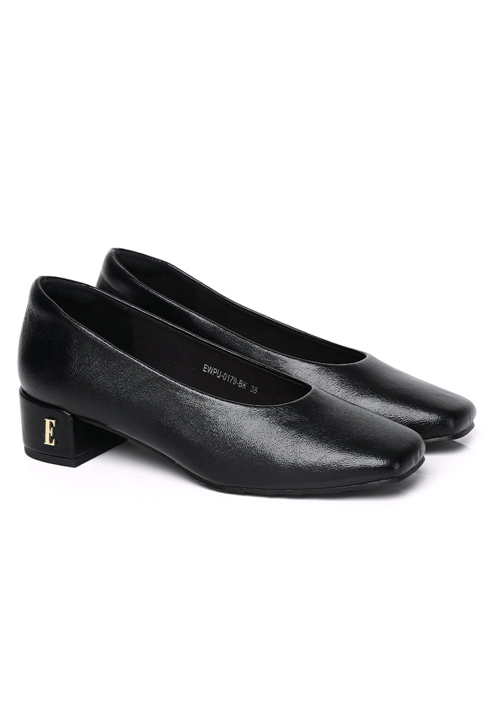 Sammi Comfy Fit Footbed Microfiber Leather Pumps In Black – alternate view