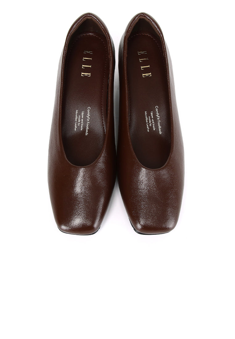 Sammi Comfy Fit Footbed Microfiber Leather Pumps In Espresso