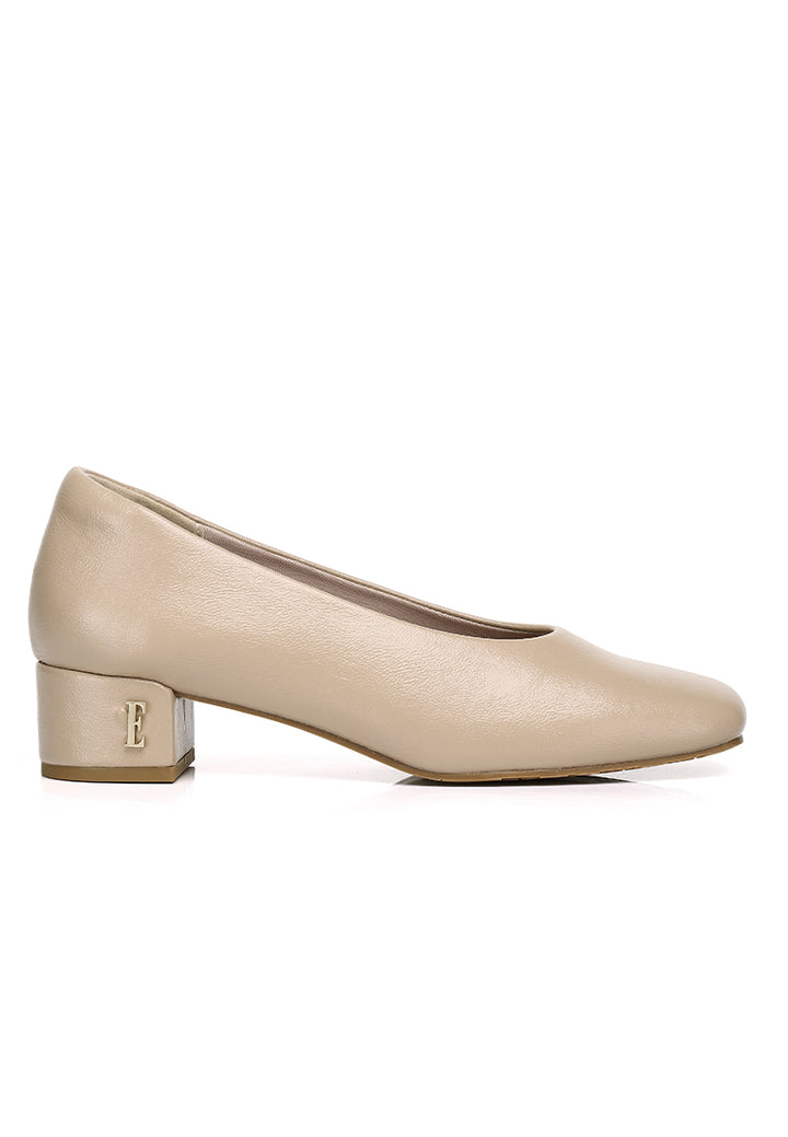 Sammi Comfy Fit Footbed Microfiber Leather Pumps In Khaki