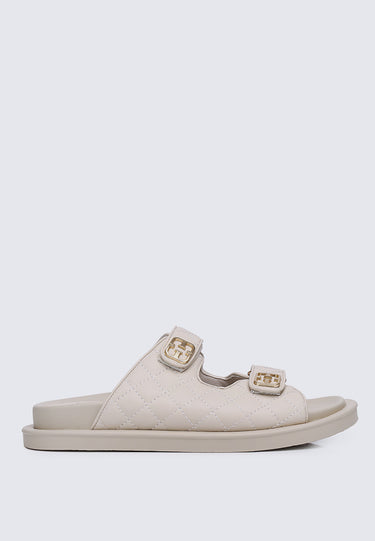 Gisele Comfy Fit Footbed Microfiber Leather Sandals In Almond
