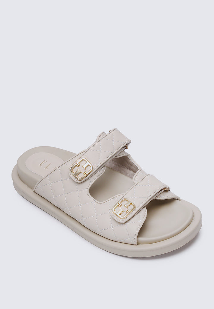 Gisele Comfy Fit Footbed Microfiber Leather Sandals In Almond – alternate view