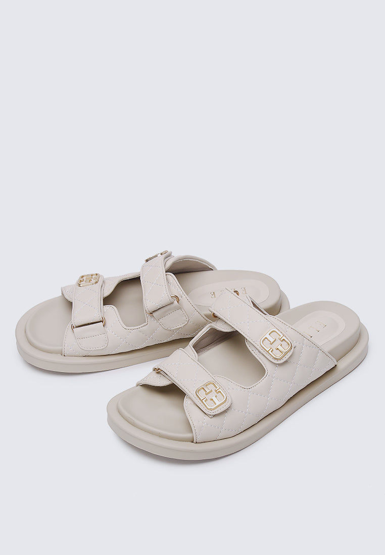 Gisele Comfy Fit Footbed Microfiber Leather Sandals In Almond