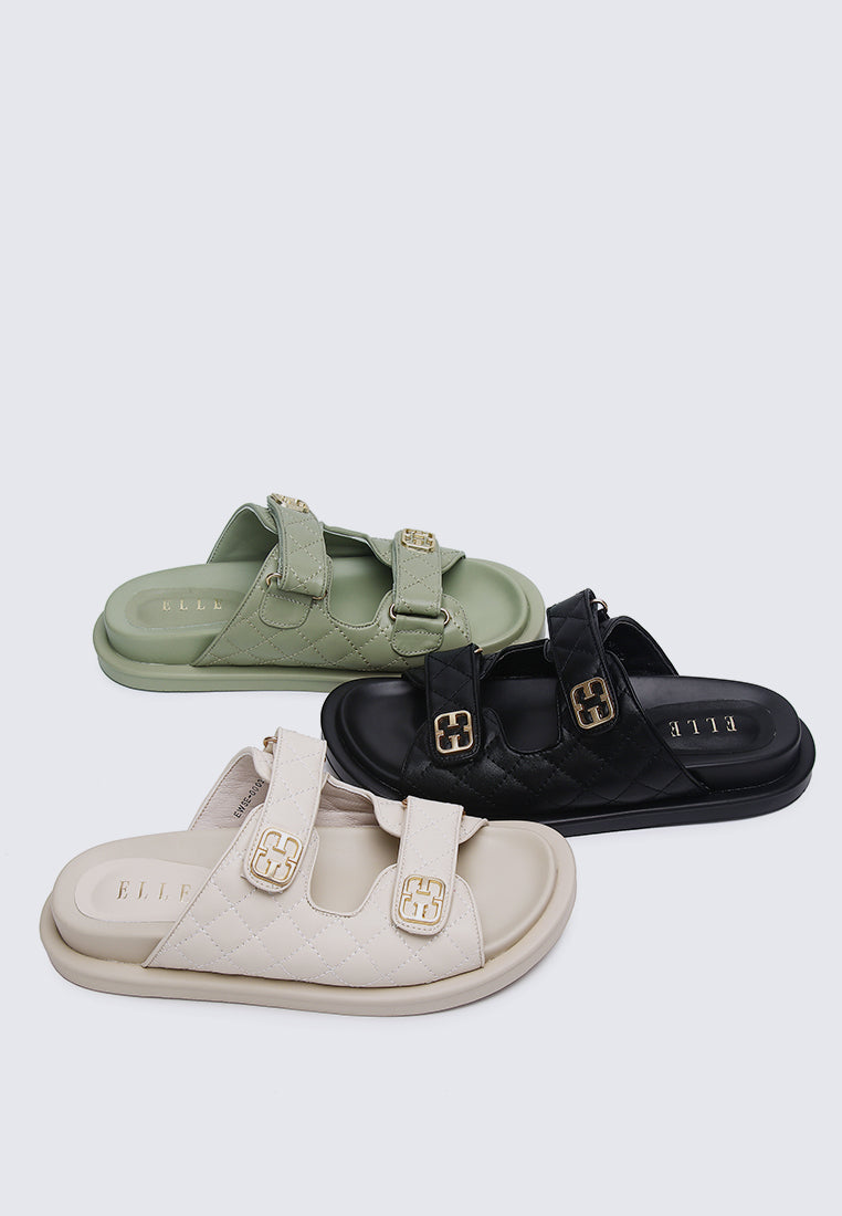 Gisele Comfy Fit Footbed Microfiber Leather Sandals In Almond