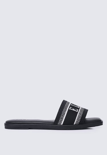 Renee Comfy Fit Footbed Microfiber Leather Sandals In Black
