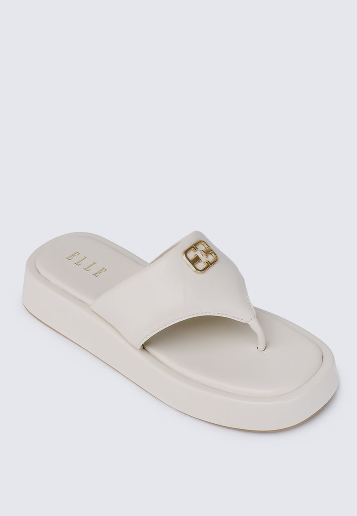 Daphne Comfy Fit Footbed Microfiber Leather Sandals In Beige – alternate view