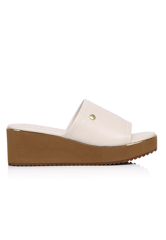 Emma Comfy Fit Footbed Sandals In Beige