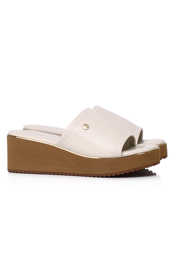 Emma Comfy Fit Footbed Sandals In Beige – alternate view