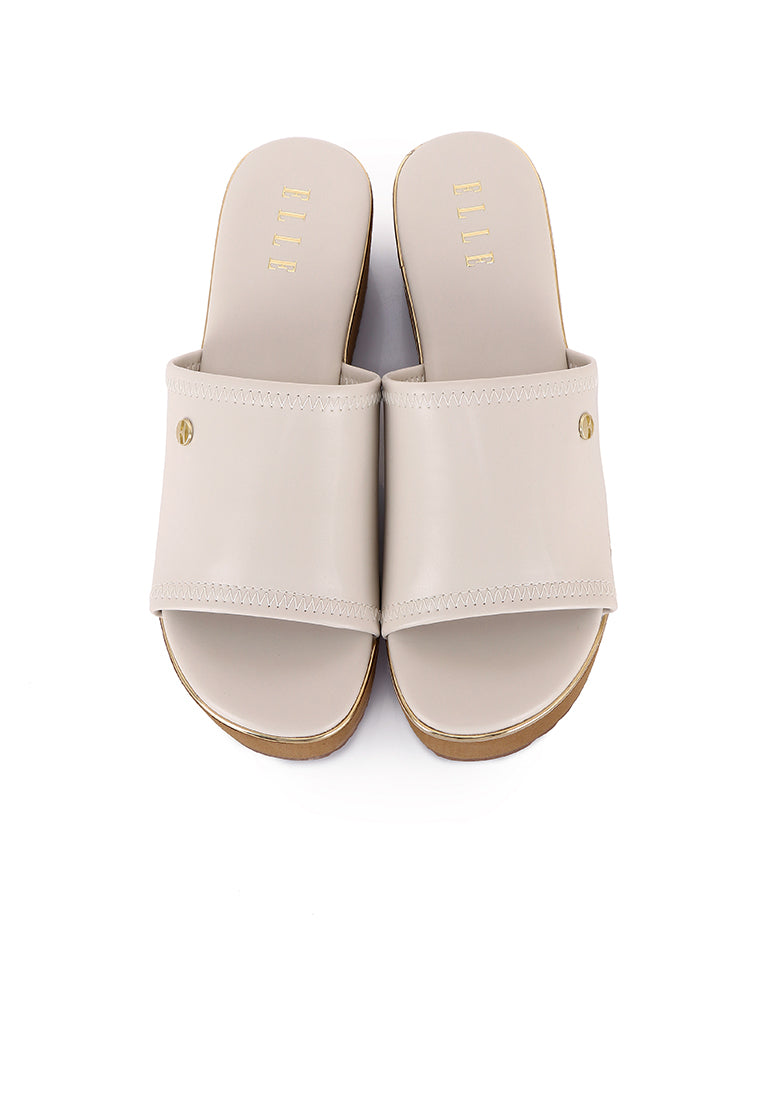 Emma Comfy Fit Footbed Sandals In Beige
