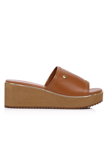 Emma Comfy Fit Footbed Sandals In Tan