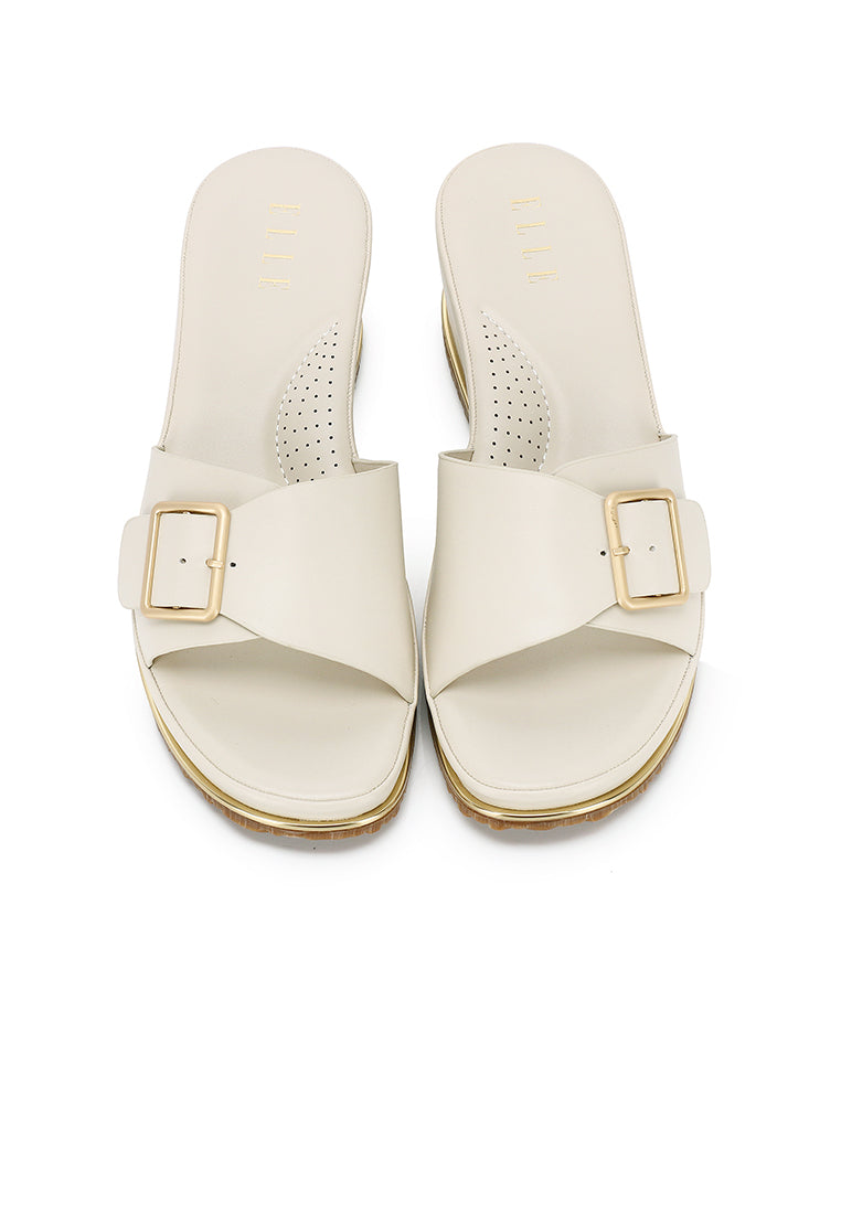Elayne Comfy Fit Footbed Sandals In Beige