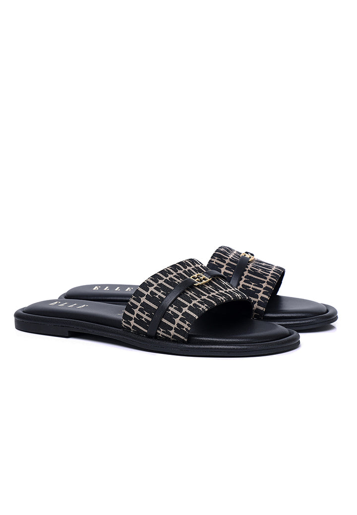 Lucie Comfy Fit Footbed Microfiber Leather Sandals In Black – alternate view