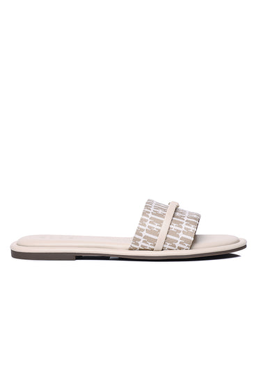Lucie Comfy Fit Footbed Microfiber Leather Sandals In Tan