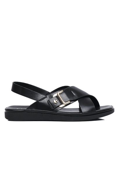 Cleore Comfy Fit Footbed Sandals In Black