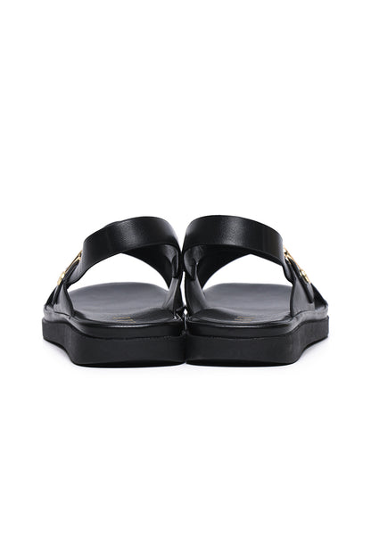 Cleore Comfy Fit Footbed Sandals In Black