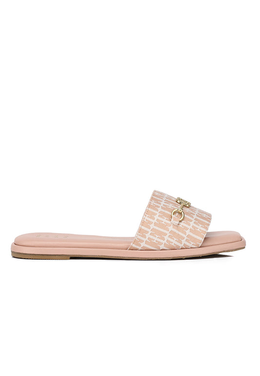 Margot Comfy Fit Footbed Microfiber Leather Sandals In Blush