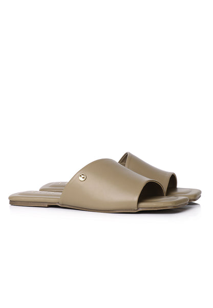 Claire Comfy Fit Footbed Sandals In Taupe