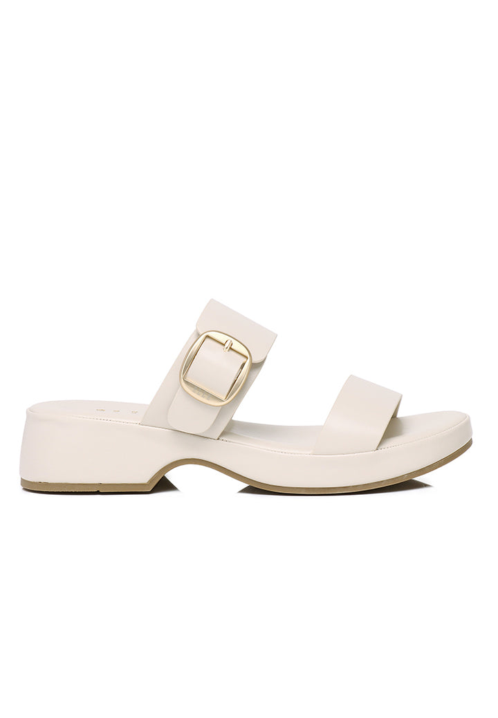 Livie Comfy Fit Footbed Sandals In Beige
