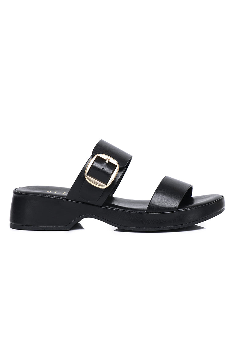 Livie Comfy Fit Footbed Sandals In Black