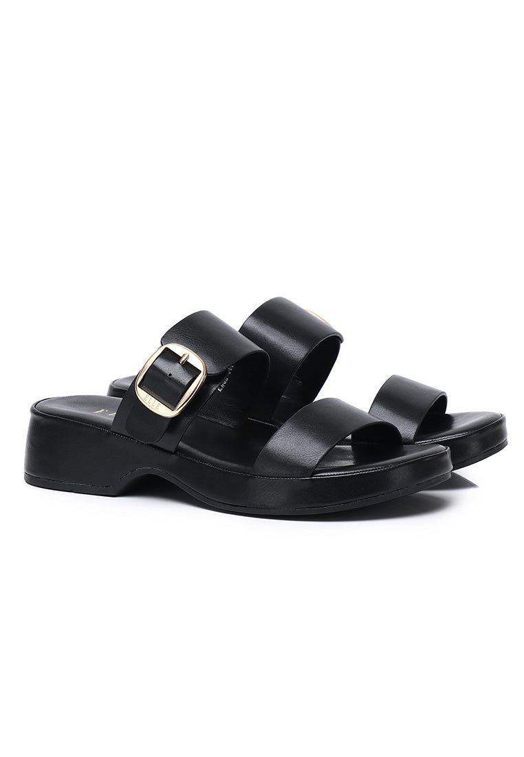 Livie Comfy Fit Footbed Sandals In Black