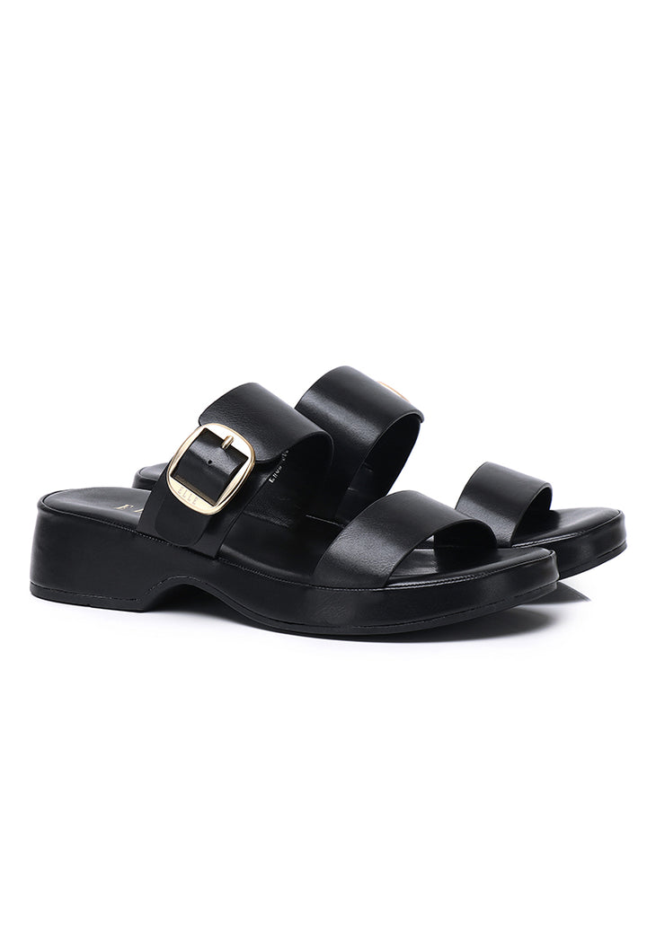 Livie Comfy Fit Footbed Sandals In Black – alternate view