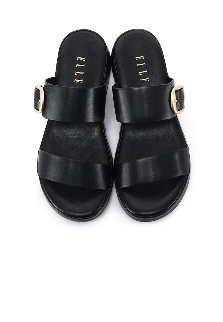Livie Comfy Fit Footbed Sandals In Black