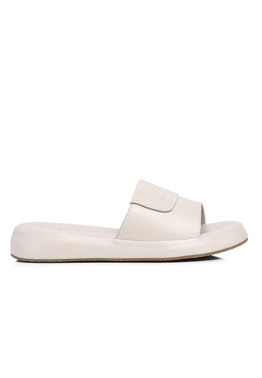 Maia Comfy Fit Footbed Sandals In Beige