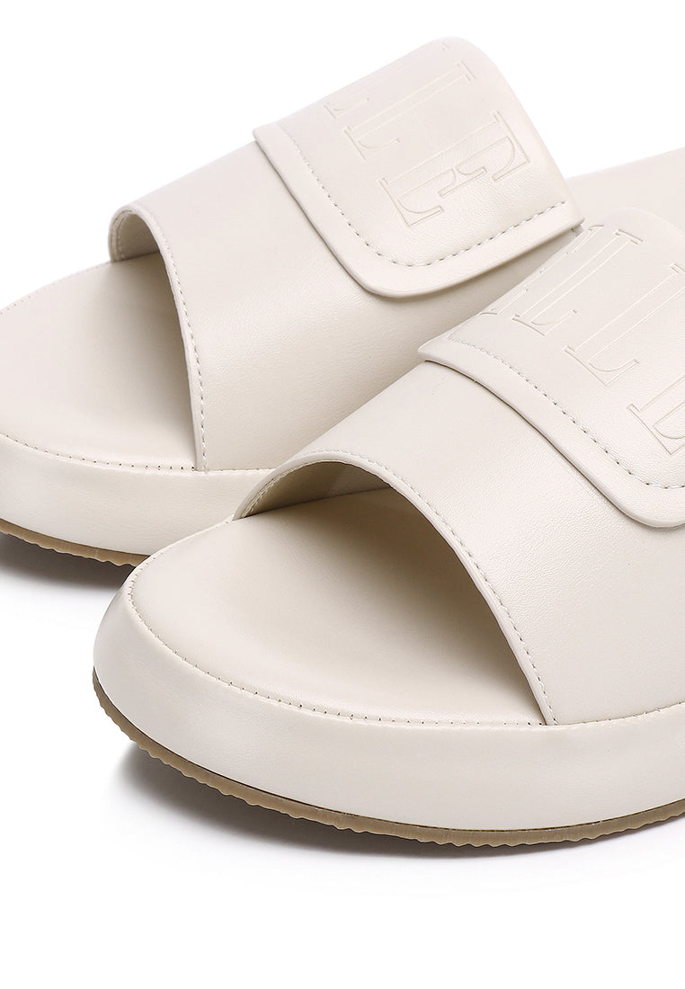 Maia Comfy Fit Footbed Sandals In Beige