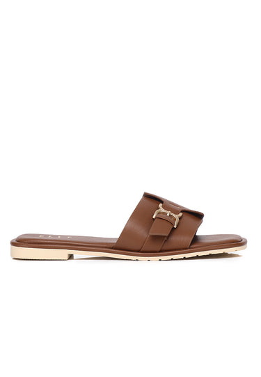 Meganne Comfy Fit Footbed Sandals In Tan