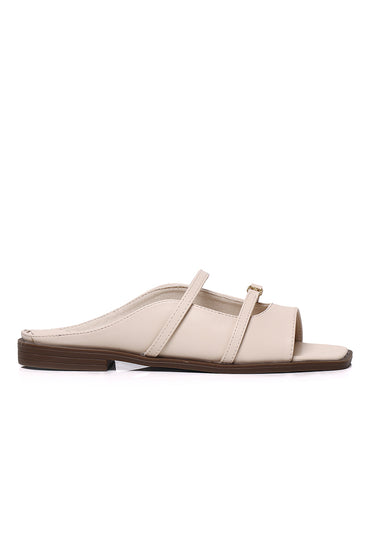 Serra Comfy Fit Footbed Microfiber Leather Sandals In Beige