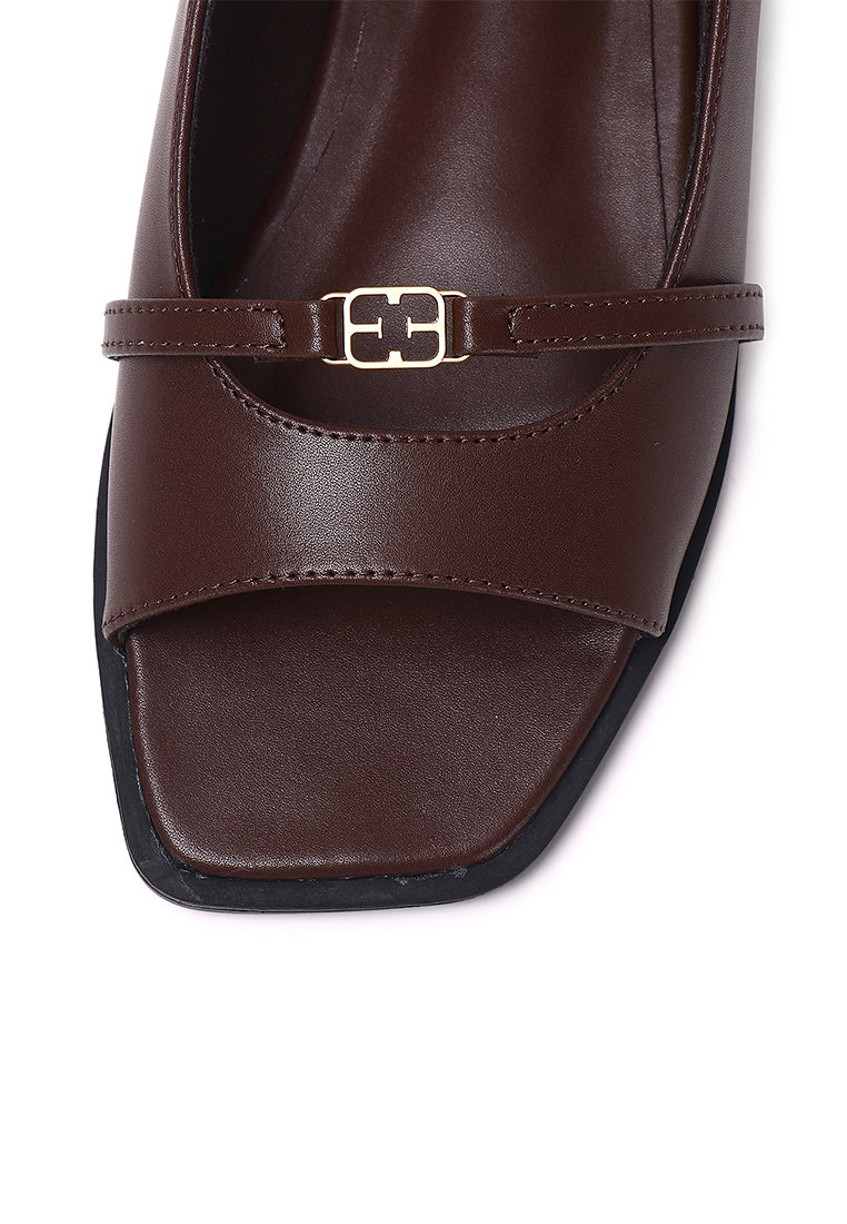 Serra Comfy Fit Footbed Microfiber Leather Sandals In Coffee