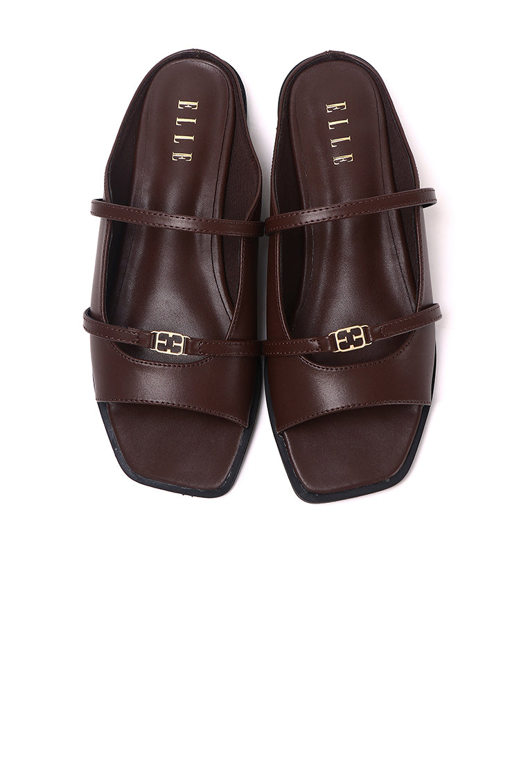 Serra Comfy Fit Footbed Microfiber Leather Sandals In Coffee