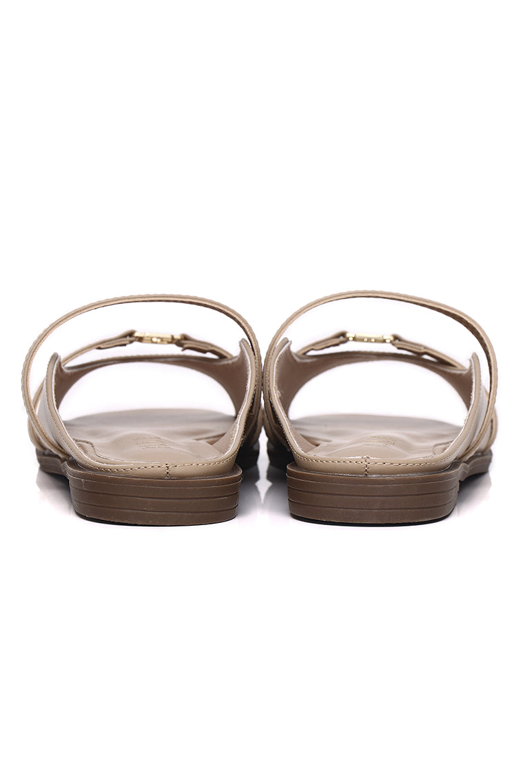 Serra Comfy Fit Footbed Microfiber Leather Sandals In Khaki